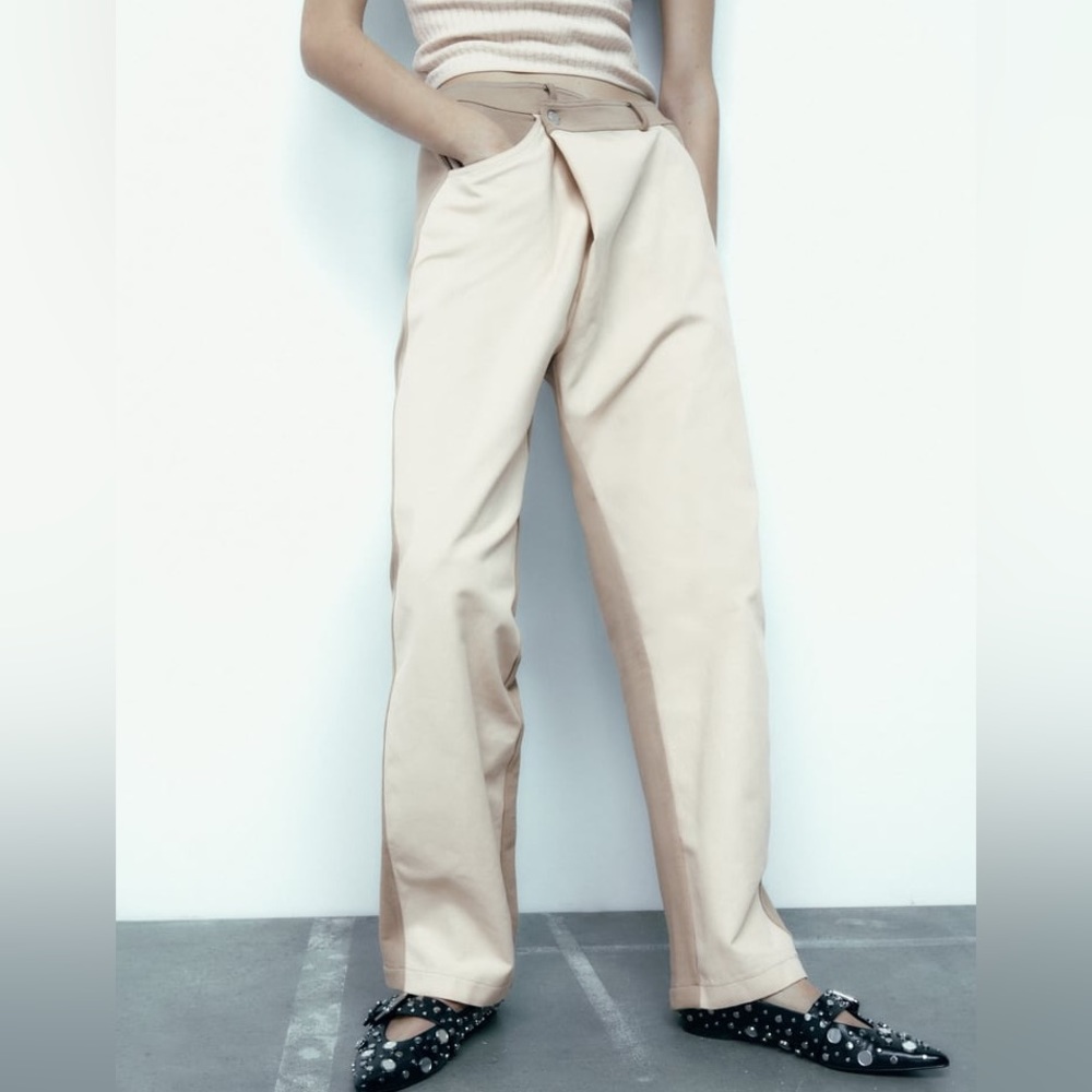 ZARA JOGGING PANTS WITH CONTRASTING TRIM